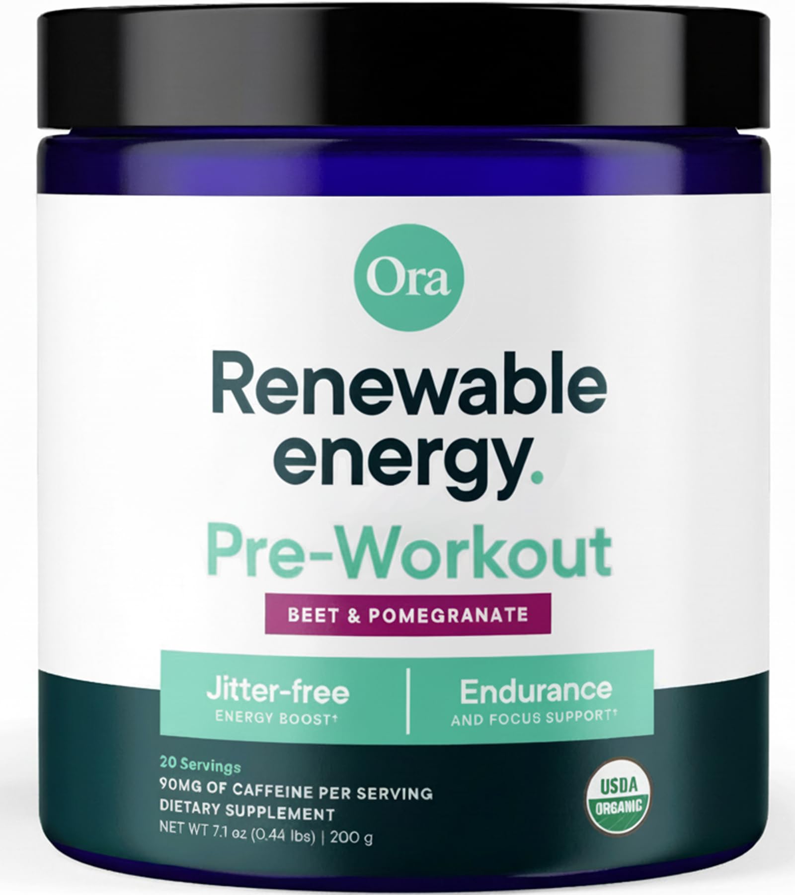 Ora Organic Pre Workout Powder for Men and Women Berry Beet Flavor