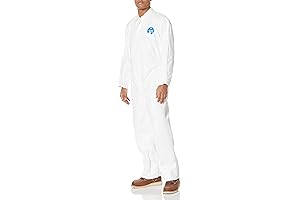Large Tyvek Protective Coverall with Hood - Elastic Cuffs - Breathable -...