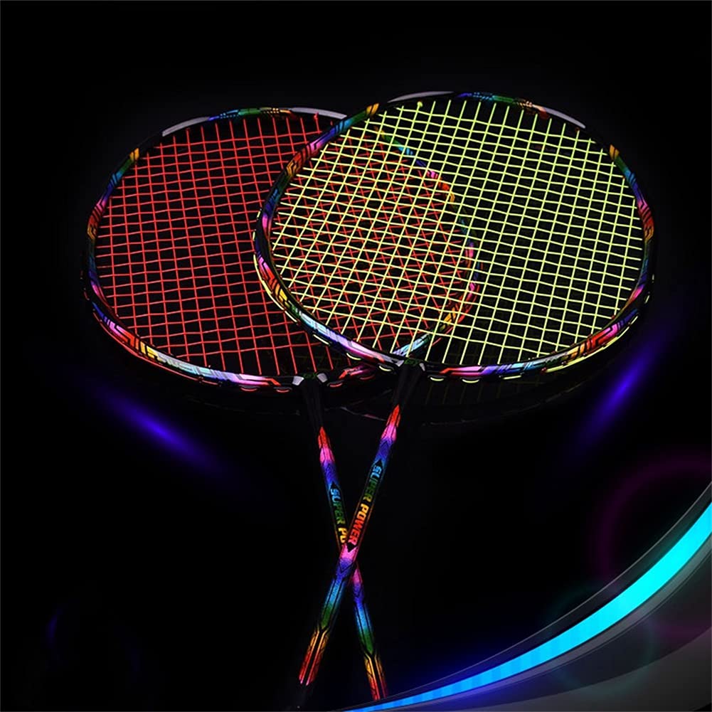 Set di Racchette Offensive Super Leggero per Badminton, Set di Badminton tra Cui 3 Birdie di Badminton in Nylon / 2 Sacchetto di Badminton, 2 Colla A Mano, 2 Bracer,Rosso