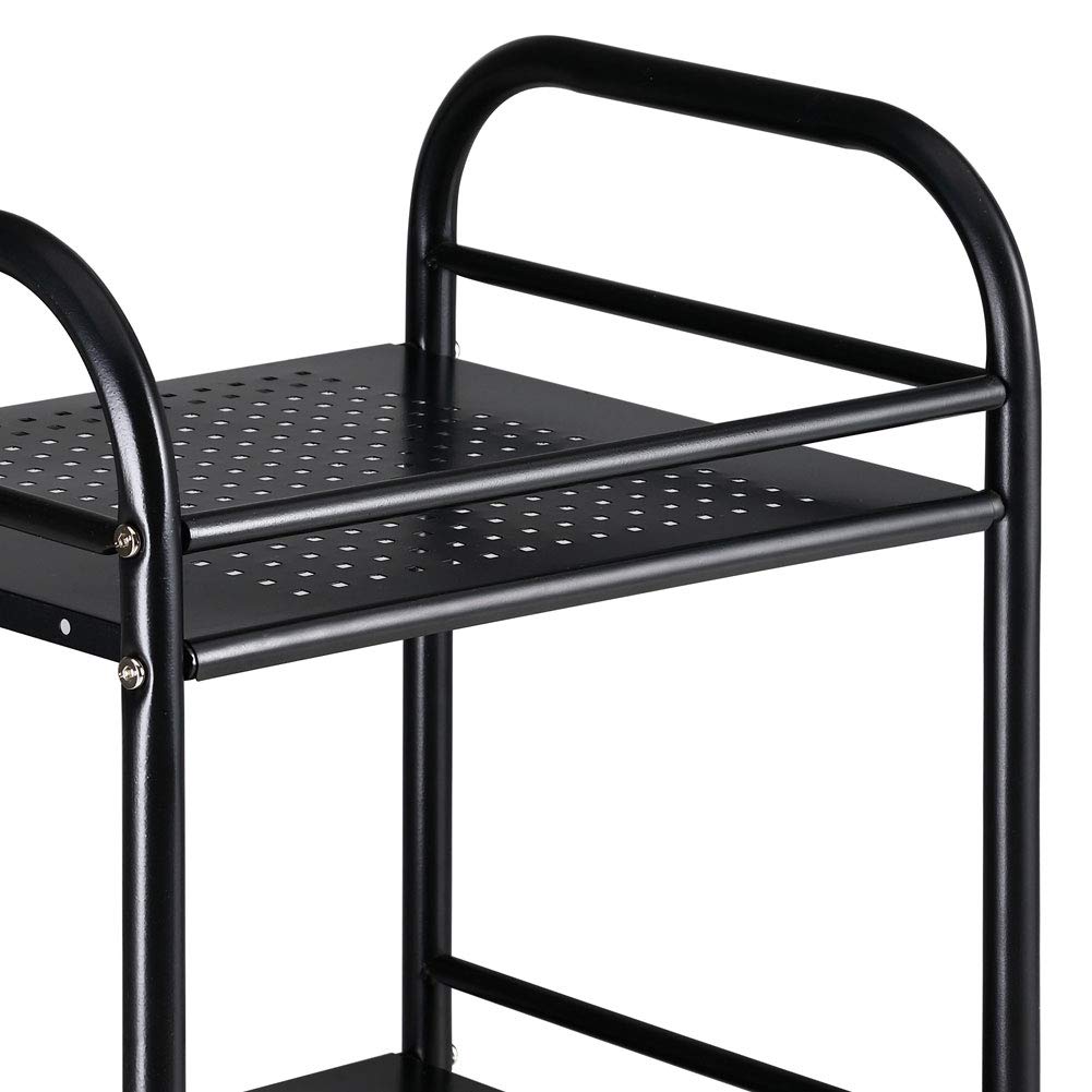 Carrello Di Servizio Mobile Pieghevole A 3 Ripiani Su Ruote Carrello Da Cucina In Metallo Con Maniglia Bianco 88323109