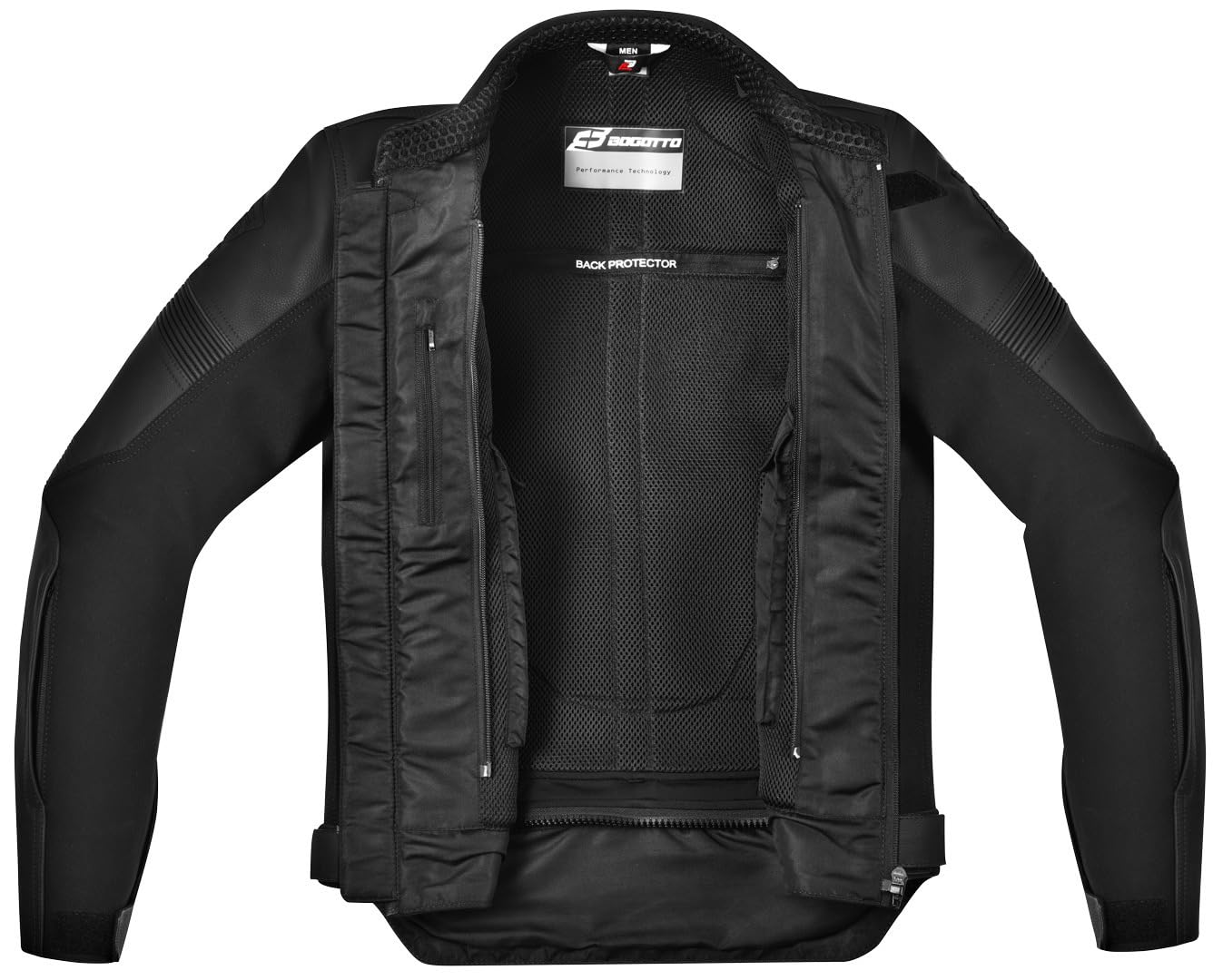 Bogotto Black-X V2 Skórzana kurtka motocyklowa, czarny, L