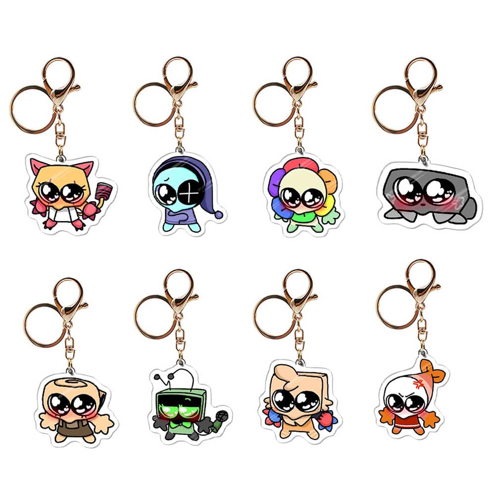 8 Portachiavi World for Dandys Figure Dandys Keychain Ciondolo Acrilico Key Rings Borsa Decorazione