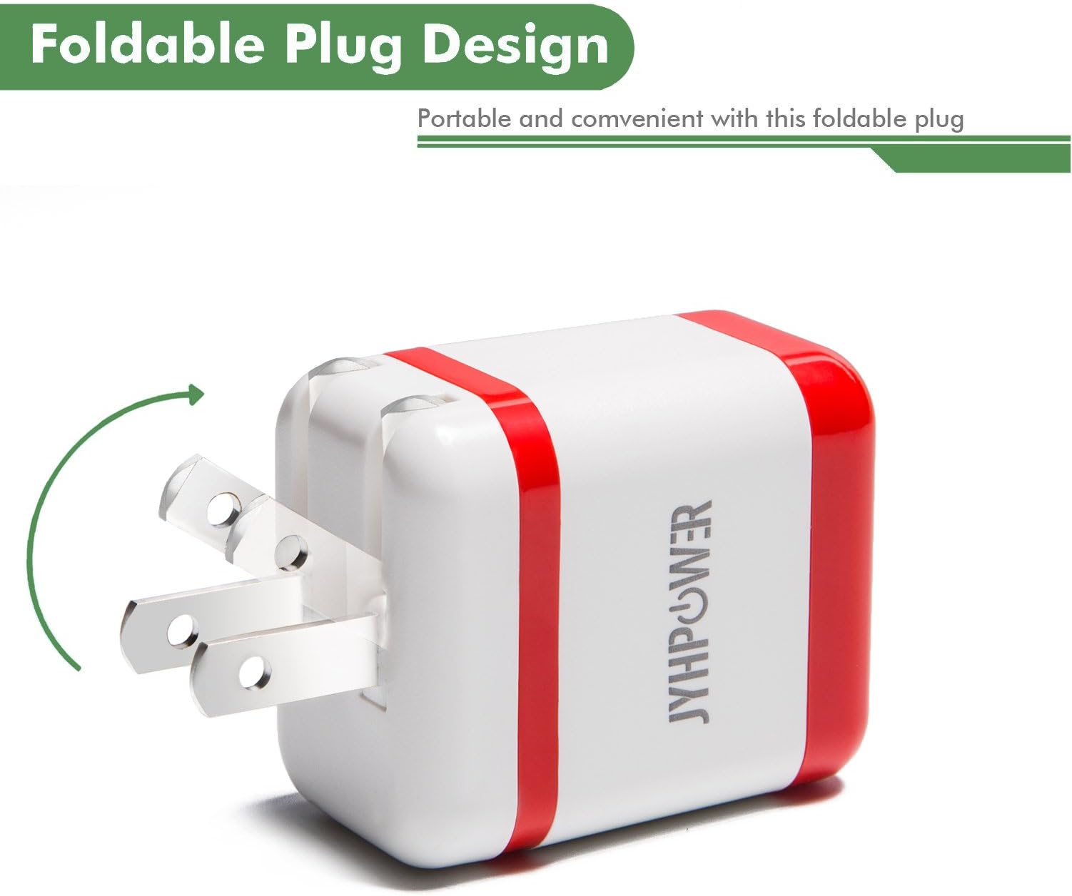 Quick Charge 3.0,JYHPower USB Wall Charger,(Fast Charger 2.0 Compatible) Travel Charger,18W Quick Charger (4X Faster)