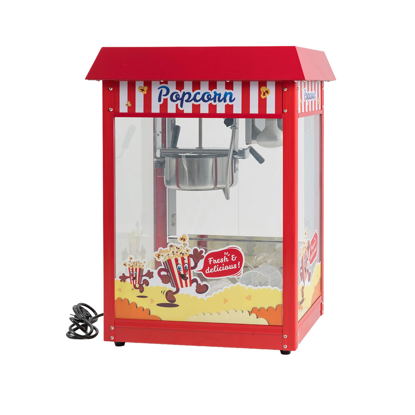 Palomitera Grande con Olla Extraíble e Iluminación, de Diseño Americano, Ideal para Fiestas y Eventos. Máquina de Palomitas con Potencia de 1350 W y Gran Capacidad.