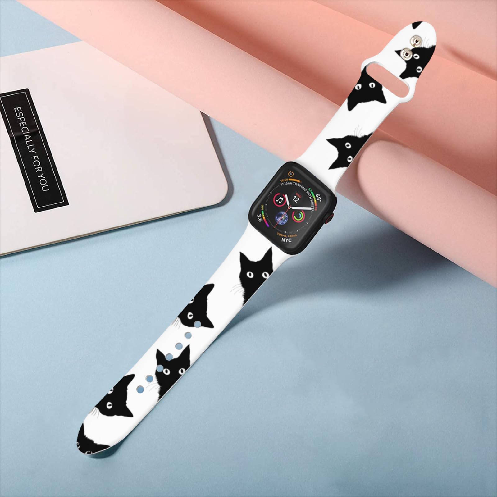 Correas de reloj compatibles con Apple Watch Band de 38 mm, 40 mm, 41 mm, 42 mm, 44 mm, 45 mm, para mujeres y hombres, correa deportiva suave de silicona de repuesto para iWatch Series SE 10 9 8 7 6 5
