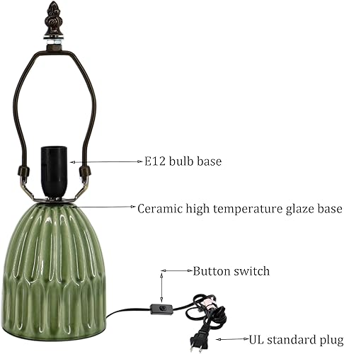 Miniatura 3 de Tiffany Lamp Stained Glass Mushroom Table Lamps 6X6X12.5 Inch Sea Blue Peacock Tail Style Small Night Light Ceramic Base Mini Accent Desk Light