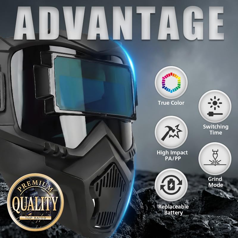 Flip-Up Auto Darkening Welding Full Face Mask