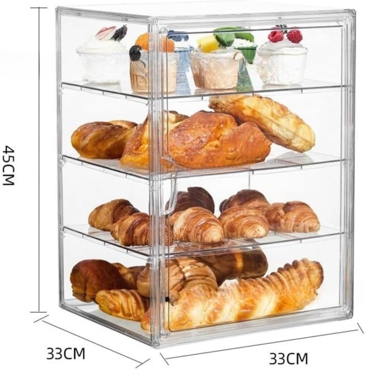 Raineed ブレッドケース 、防塵 4つの調整可能なレイヤー フードカバー パン、大容量 パン収納ボックス キッチン収納キャビネ