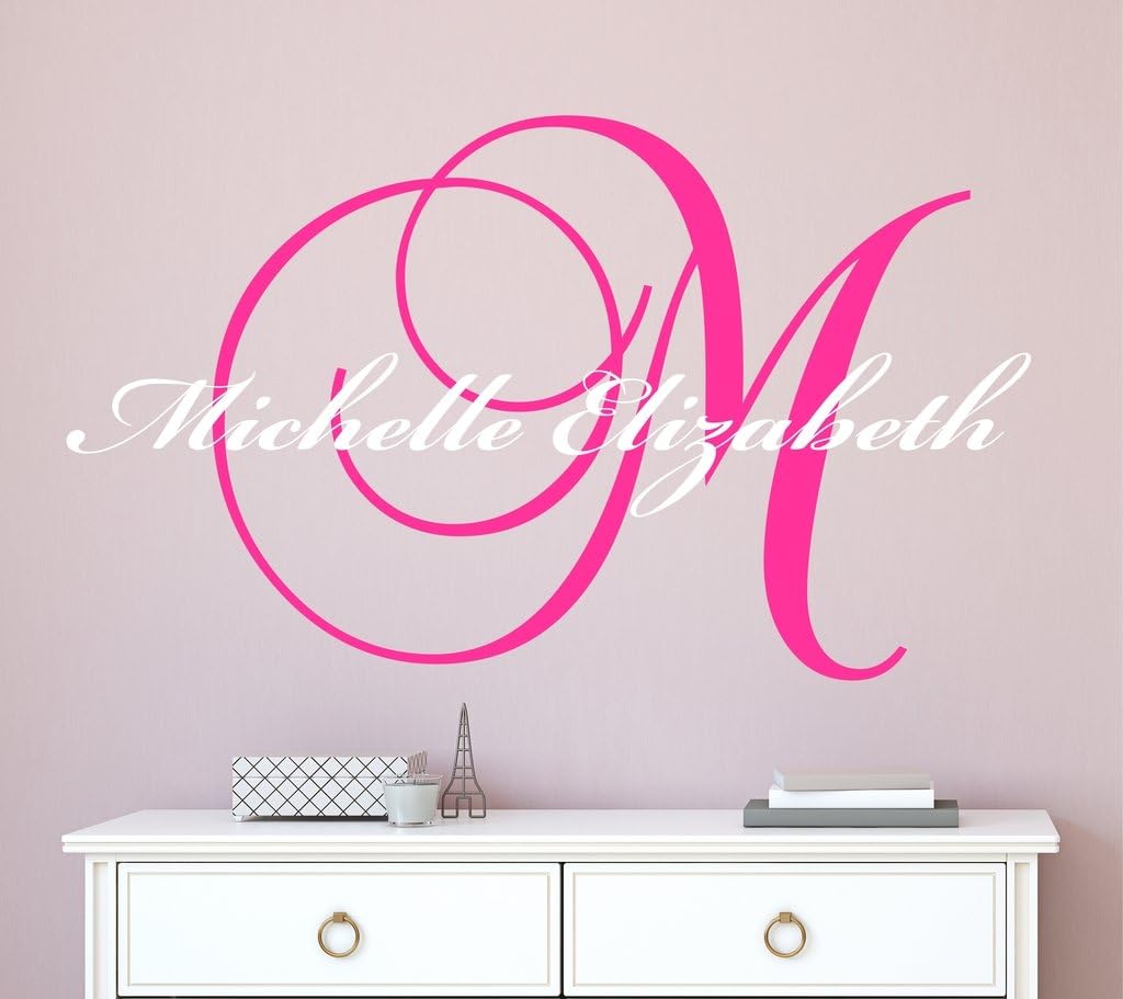 Nursery Custom Name Wall Decal Sticker, 23" W by 14" H, Girl Name Wall Decal, Girls Name, Wall Decor, Personalized, Girls Name Decor, Girls Nursery, Girls Bedroom, Plus Free White Hello Door Decal