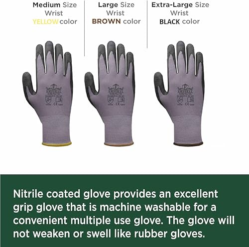 Miniatura 8 de Guante de trabajo de seguridad, revestimiento de palma de nitrilo macroespuma, agarre sólido en condiciones de aceite, repelente de líquidos y