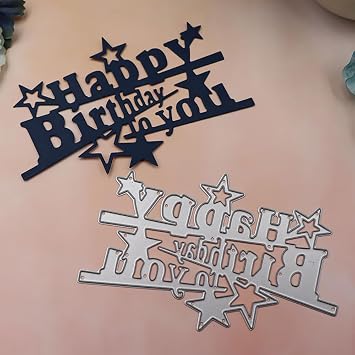 DIY Happy Birthday Metal Die Cuts Word Dies for Card Making, New Die-cuts for Scrapbooking Embellishments, Album Stamps Decor Embossing Paper Crafting Party Wedding Festival Decorations