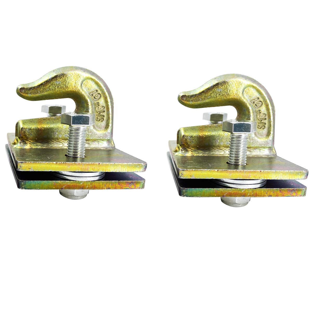 ENIXWILL 2PC 5/16in Tractor Bucket Grab Hook Mount Bolt-On Loader Chain Tow Hooks