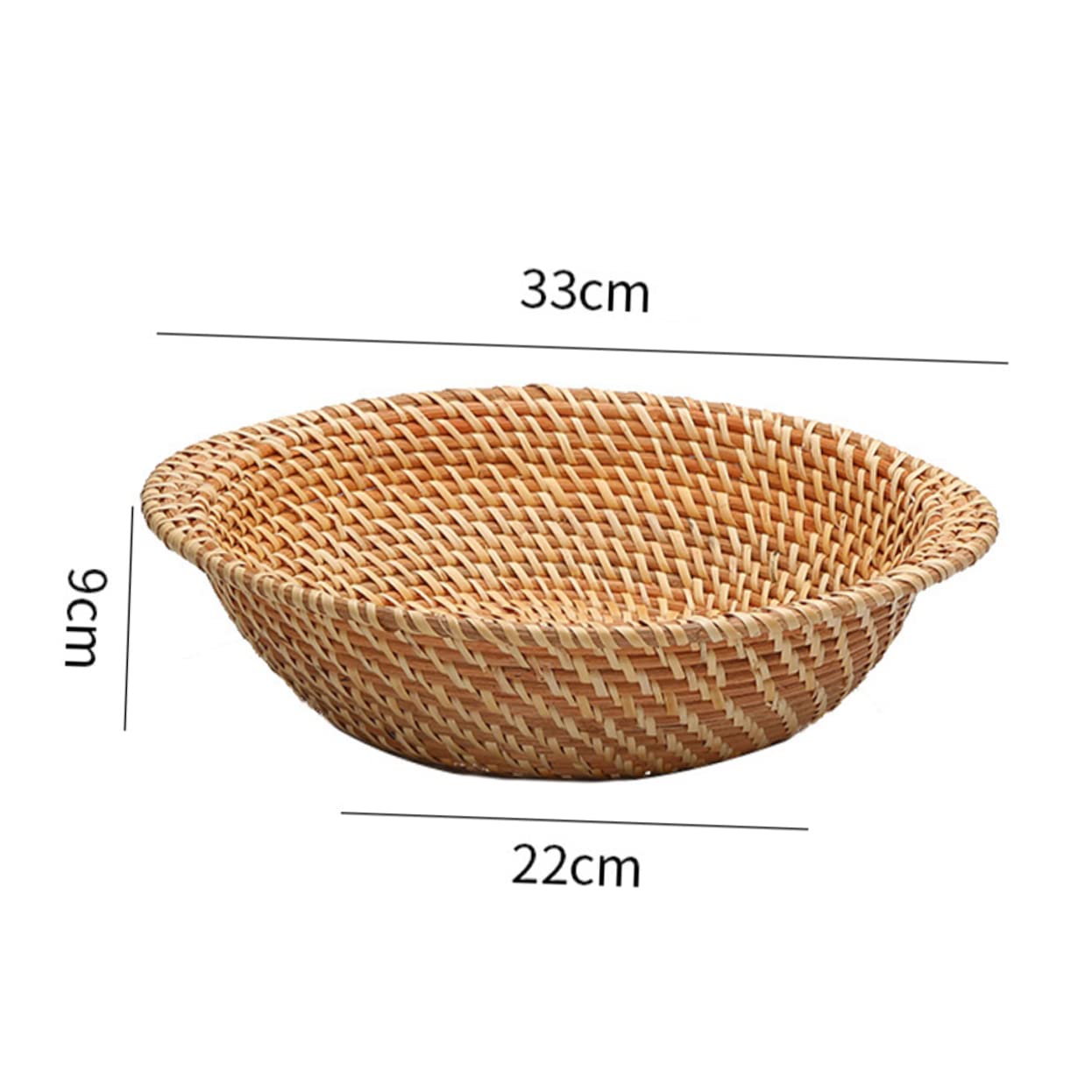 CIYODO 1pc Bread Basket Food Basket Storage Serving Baskets Kitchen Organizer Woven Serving Tray Dinning Table Decoration Baskets Food Fruits Basket Fruit Storage Bin Brown Rattan