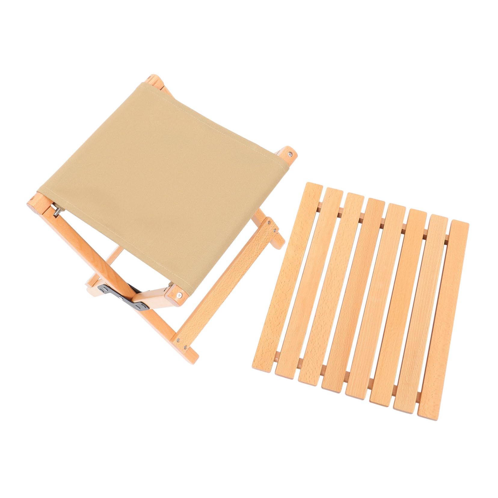 Veemoon Tabouret de Camping Pliant Tabouret Pliable Ultra-léger en Bois et Toile pour Voyage et Randonnée
