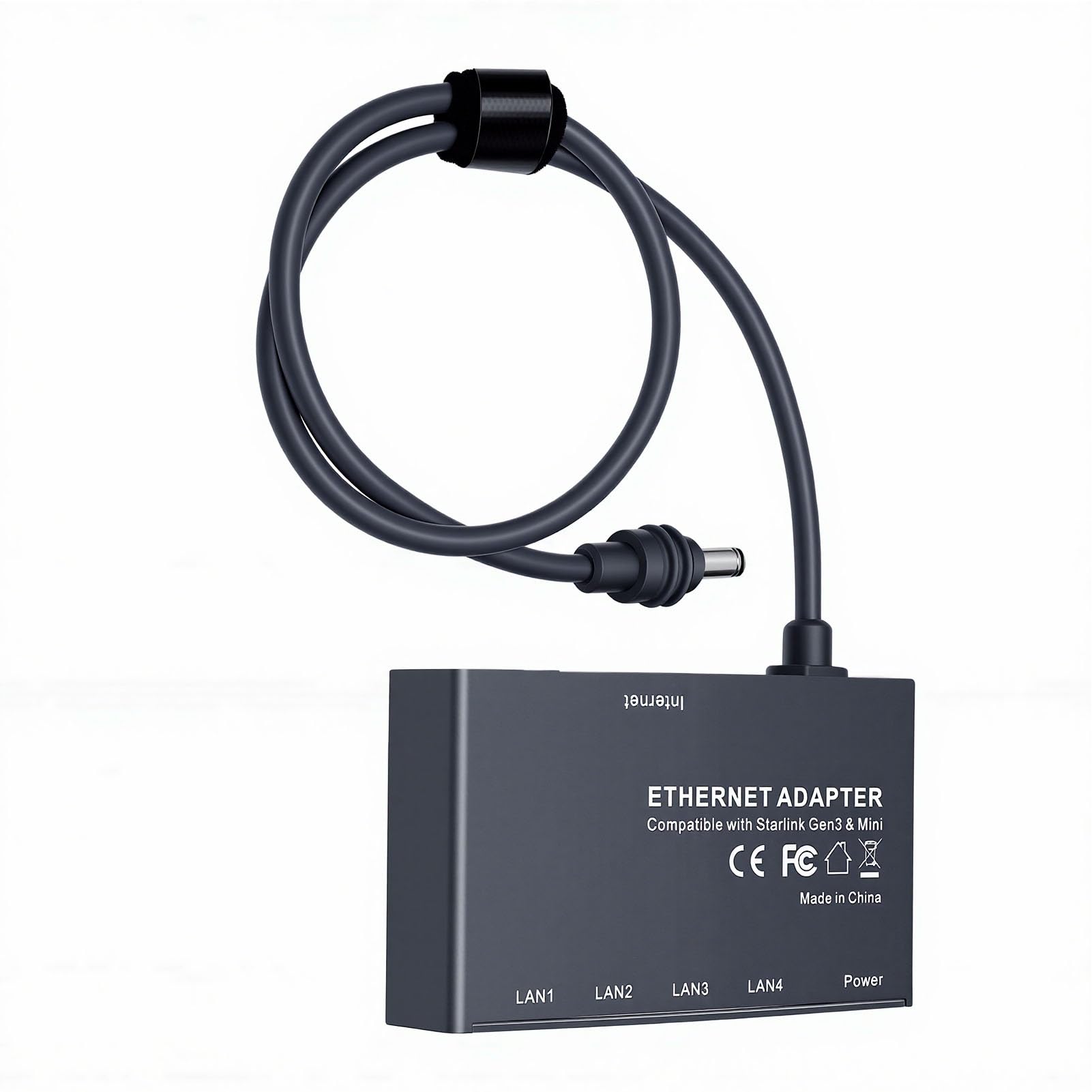 Adapter Ethernet do StarlinkGen3/Mini, Wieloportowy, Szybki, Stabilny Rozdzielacz Sieciowy z Kablem Ethernet, 4 Urządzenia Połączone Jednocześnie w sieć dla Samochodów Kempingowych