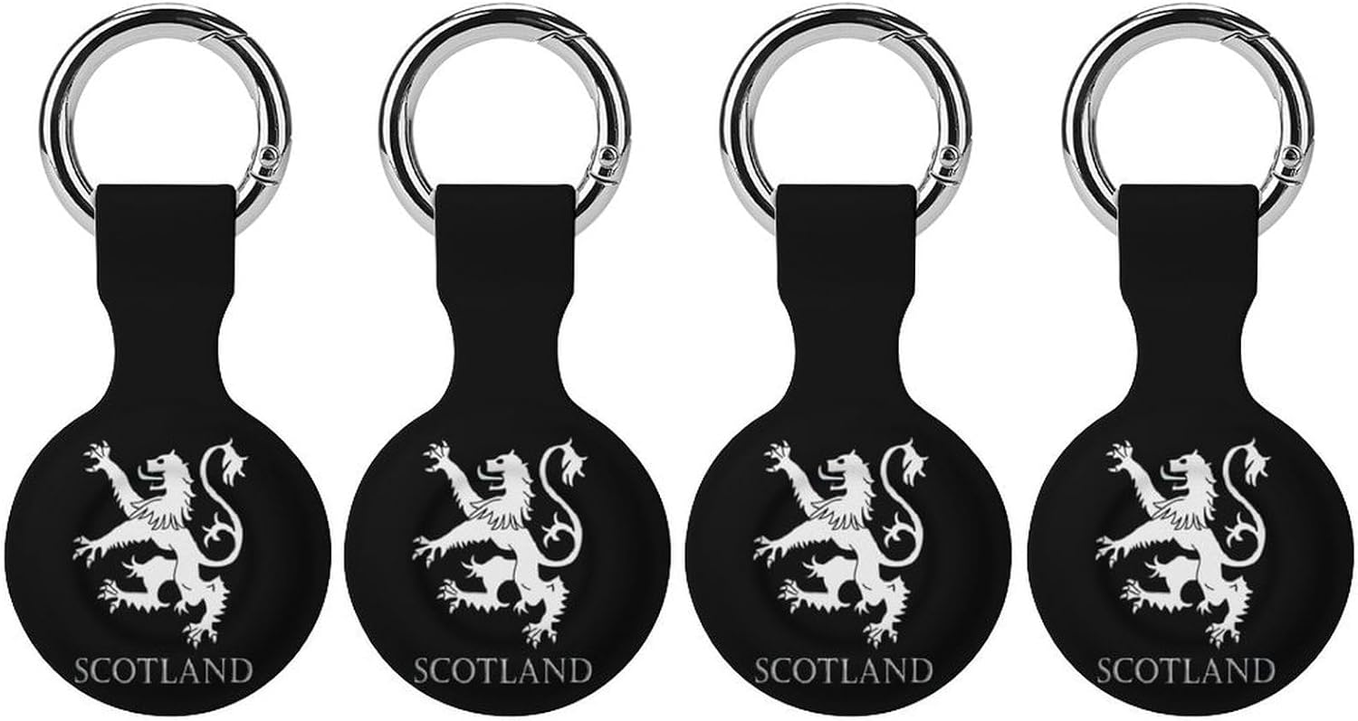 Lion Rampant Scotland Scottish Funny Cover Compatible with AirTag Case Protector GPS Tracker Holder with Keychain