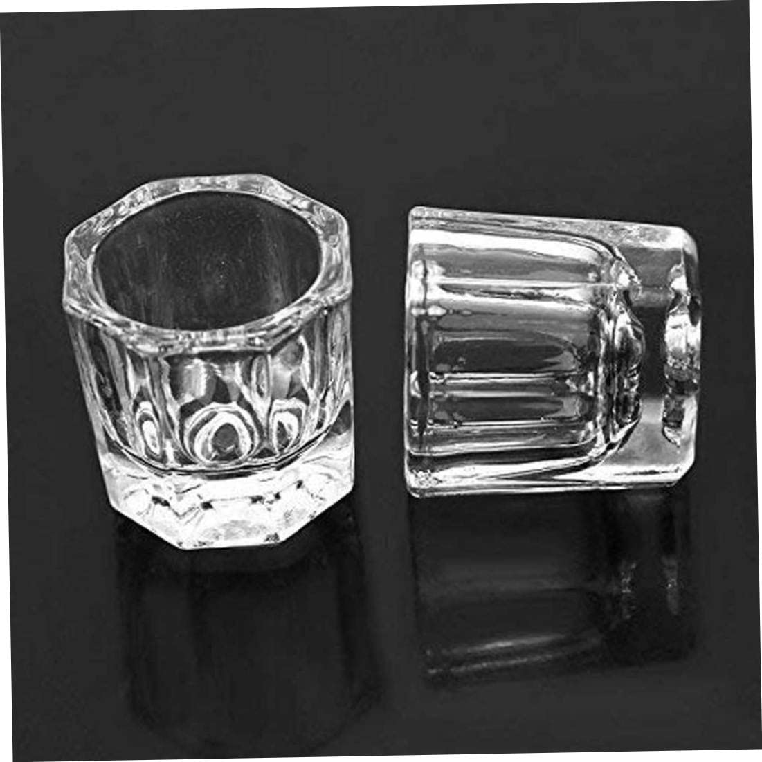 2 pezzi bicchieri per liquidi acrilici per unghie piatto per polvere bicchieri di di ricambio strumenti per vetreria lucidante (ottagonale) piatto per polvere dappen bicchieri di d