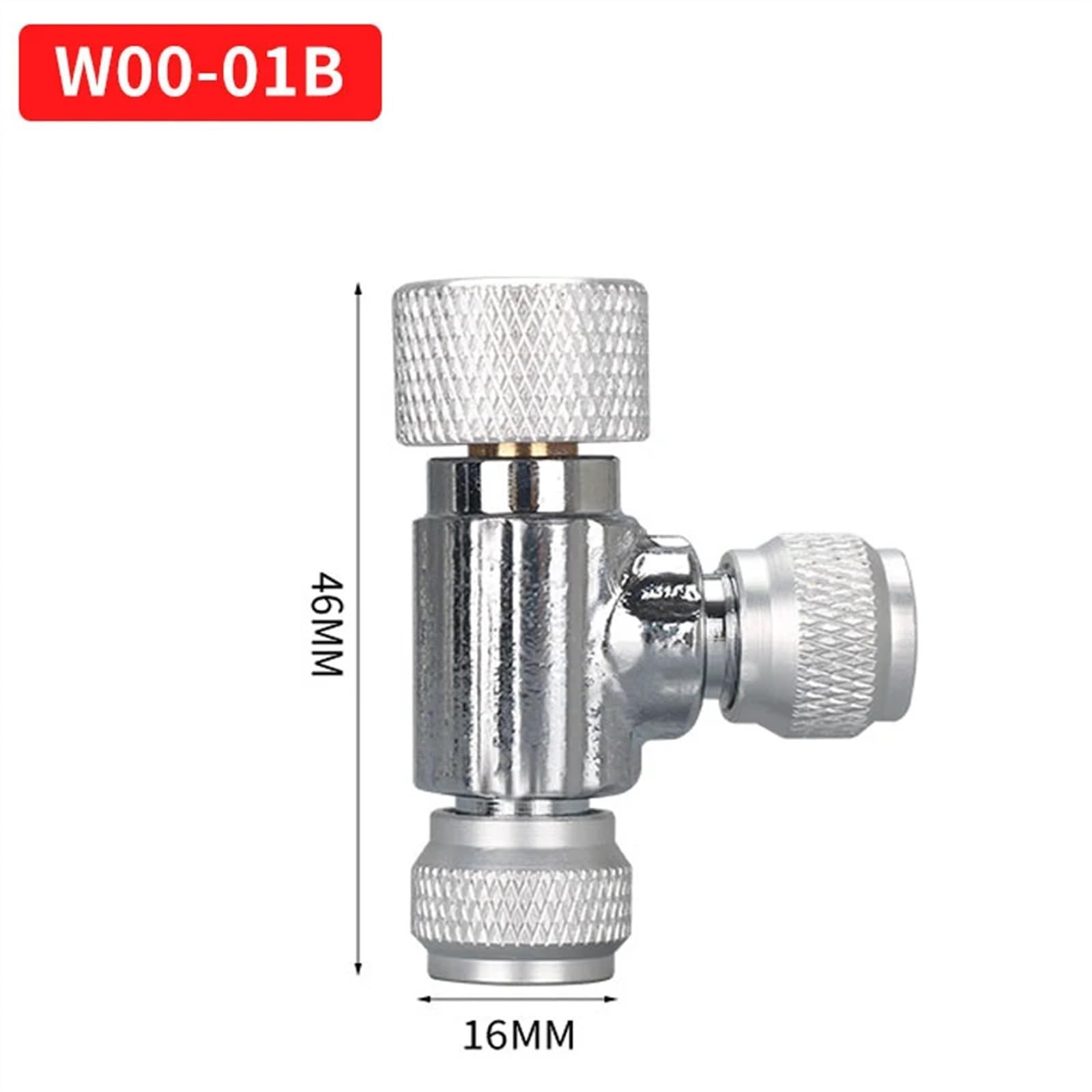 Regulator zaworu igłowego 4 * 6 mm specjalna rura co2 do akwarium system co2 dostrajanie dwutlenku węgla (kolor: W00-01B-podwójna głowica)