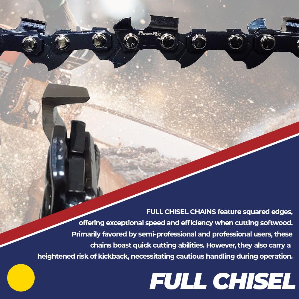 Amazon.com : 2 Pack Full Chisel Chainsaw Chain 20 Inch 72 Drive