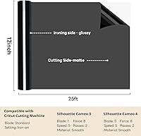 Vista 2 de HTVRONT Rollo de vinilo de transferencia de calor HTV – 12 pulgadas x 25 pies, vinilo negro para planchar para camisetas, fácil de desmalezar