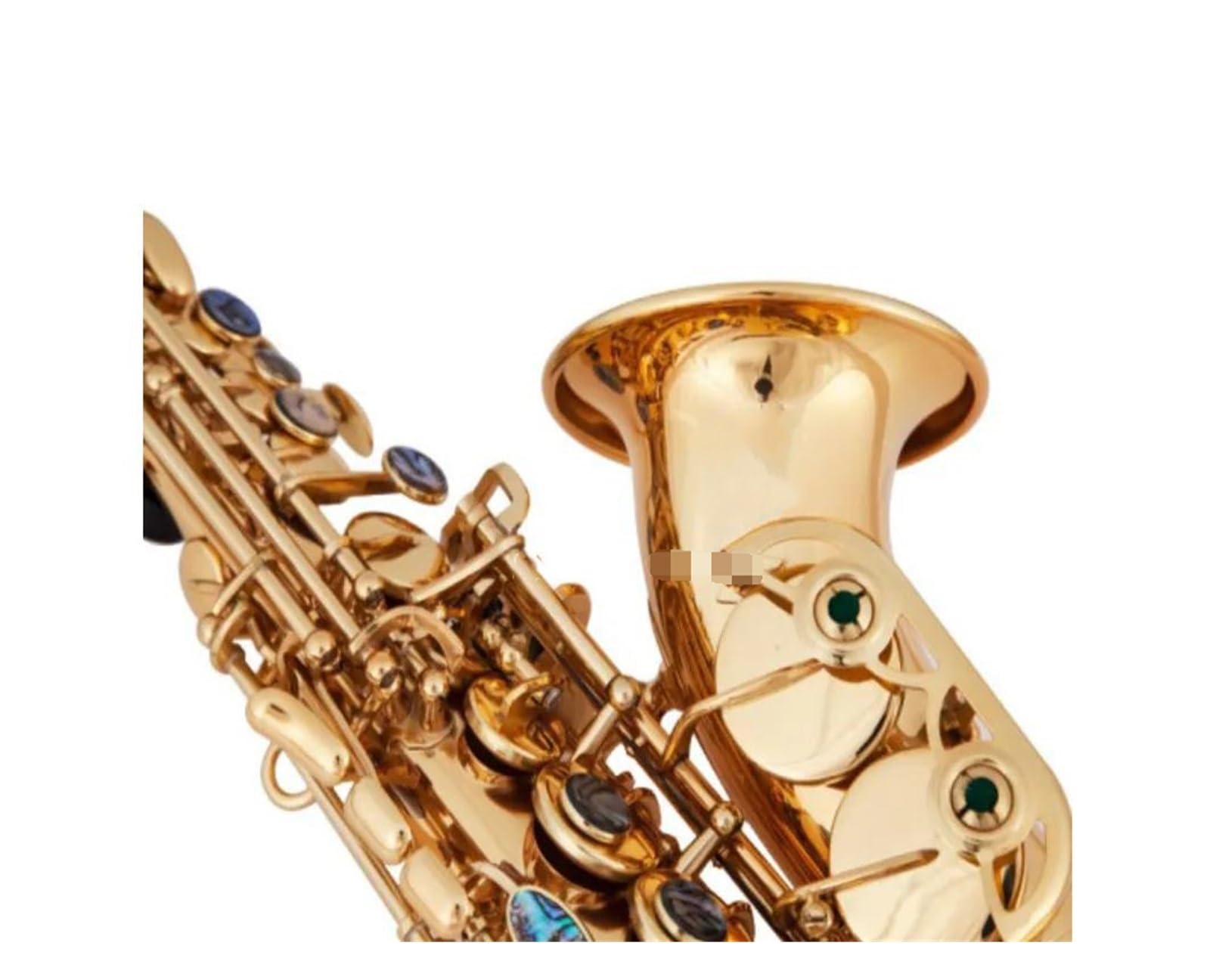 BABYCE Principianti Sassofono BB Tune Sassofono Soprano Ottone Oro Nero Nichelato Collo Curvo B-Flat Sax Soprano Strumento Musicale (Color : Gold Sax)