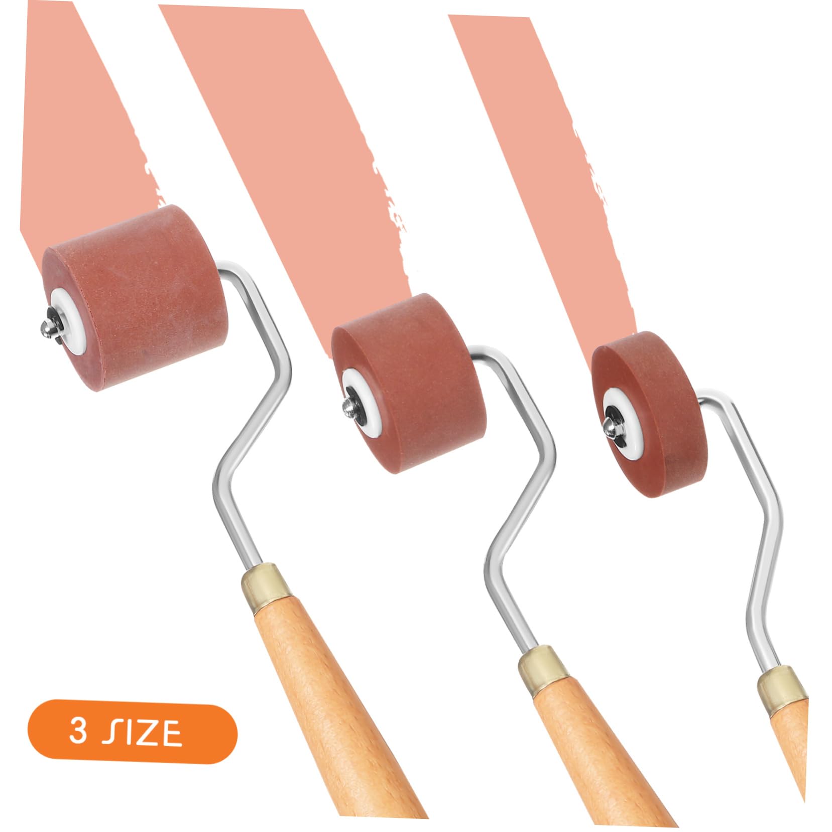 LALAFINA 3pcs Printing Roller Tool Set Rubber Rollers for Stamping Gluing Crafting (1cm 2cm 3cm) Oil Painting Wall Painting Rollers