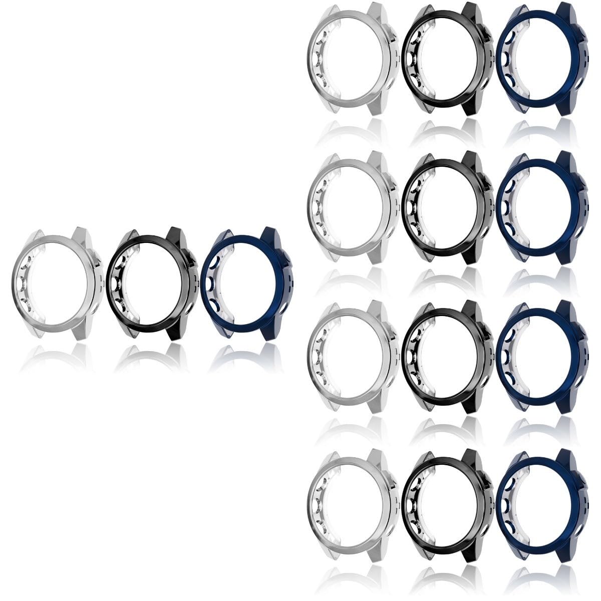 Uonlytech 15pièces Coque De Délicate pour Montre Housse Remplaçable Compatible Anti-Rayures Installation Simple TPU Électroplaque Et Midi