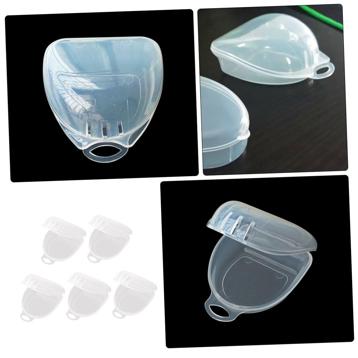 MAGICLULU 5pcs Portable Denture Storage Boxes with Lid, Tooth Holder Containers for Sports Boxing and Orthodontic Use, Sturdy Tooth Socket Storage Case for Adults