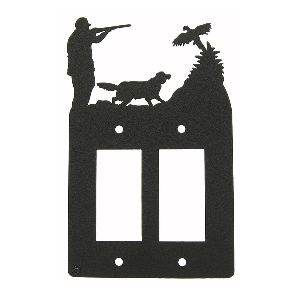 Pheasant Hunt & Setter Double GFI Rocker Light Switch Plate Cover