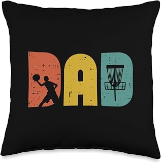 Disc Golf Dad Retro Frisbee Frolf Fathers Day Daddy Papa Men Throw Pillow