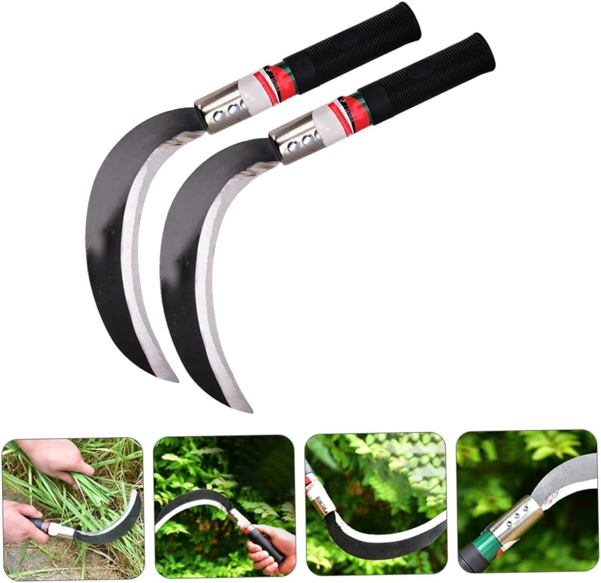 Manganese Steel Gardening Chopping Tool Set 2PCS Weeding Device for Efficient Grass Harvesting and Yard Maintenance