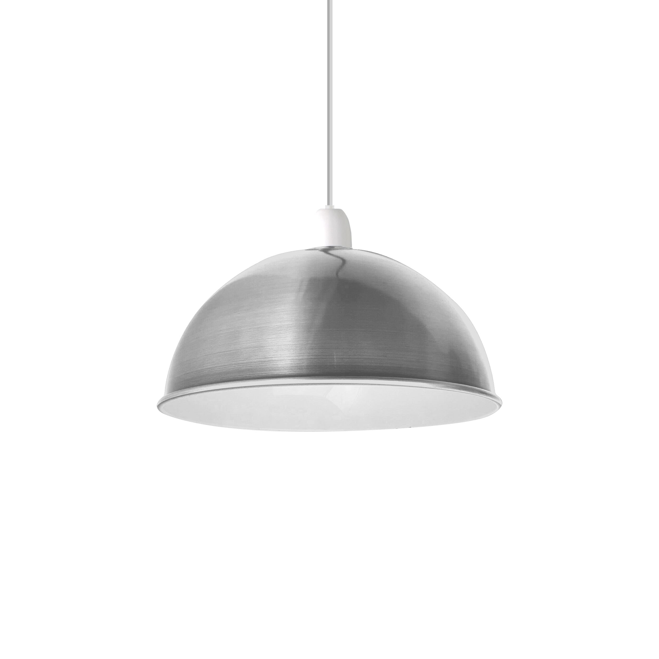 LEDSone Lampshade for Ceiling Lamp Shades Light Shade Ceiling Light Industrial Replacement Shade Metal Pendant Lighting Light Shade Lamp Shade Indoor Pendant Light Shade (Satin Nikel, Pack 1)