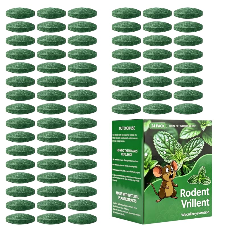 72PCS Peppermint Oil Rodent Repellent Balls with Mesh Bag, Natural Plant Pest Deterrent for Mouse Squirrel Ant Roach, Safe Indoor & Outdoor Pet-Friendly Pest Control，72PCS