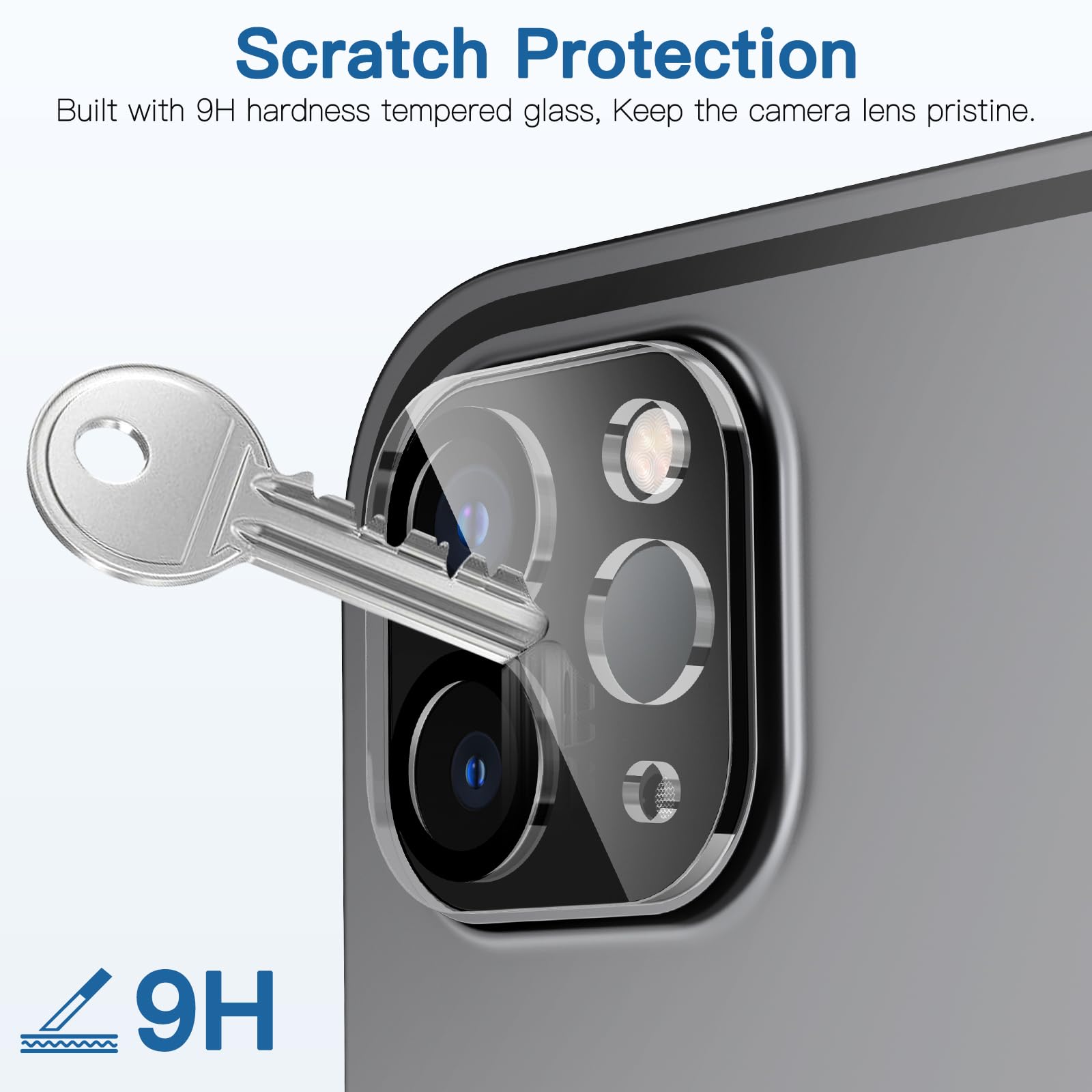 [Pakiet 3] Ochrona obiektywu aparatu dla iPad Pro 11"/12.9"(2018/2020/2021/2022),szkło hartowane 9H,anty-zarysowanie, bez bąbelków, HD Clear. Pełny zasięg, sprawa przyjazna