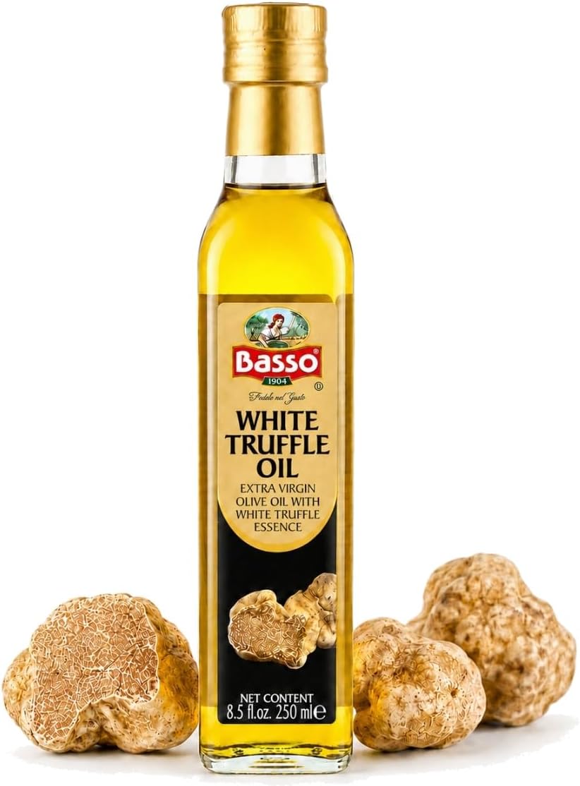 BASSO 1904 - White Infused Truffle Oil, 8.5 fl oz, 250 ml, Premium Quality, High Concentrate