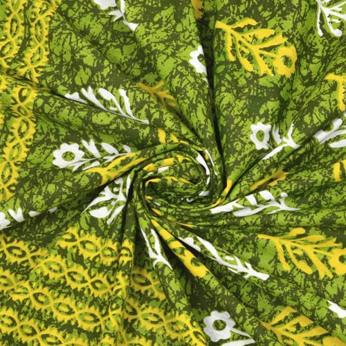 Image of RajasthaniKart Pure 100% Cotton Single Bed Sheet with 1 Pillow Cover (Bedsheet for Single Bed Cotton, Green Small Booty)
