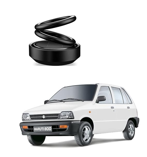 Car Solar Ring Air Freshener Double Loop Rotary Air Conditioner Dashboard Air Freshener Perfume Black for Maruti 800