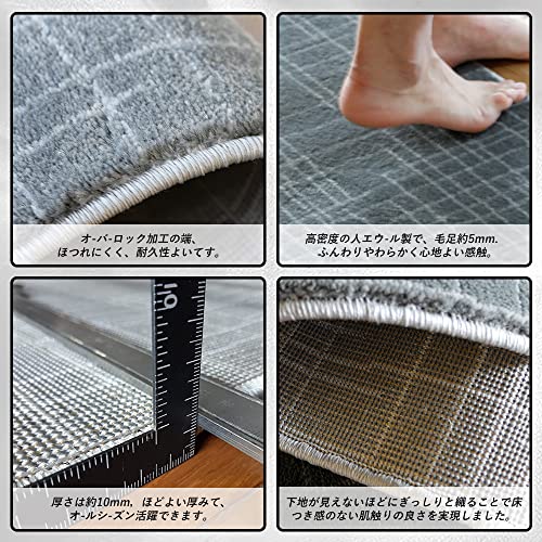 Qingbei Rina 玄関マット室内 おしゃれ ６０x９０ cm ドアマット げんかんまっと 北欧 大きめ 玄関まっと 屋内 厚い 柄 風水 明るく 天然素材 床暖房対応 業務用 家庭用 店舗用-グレー [4]
