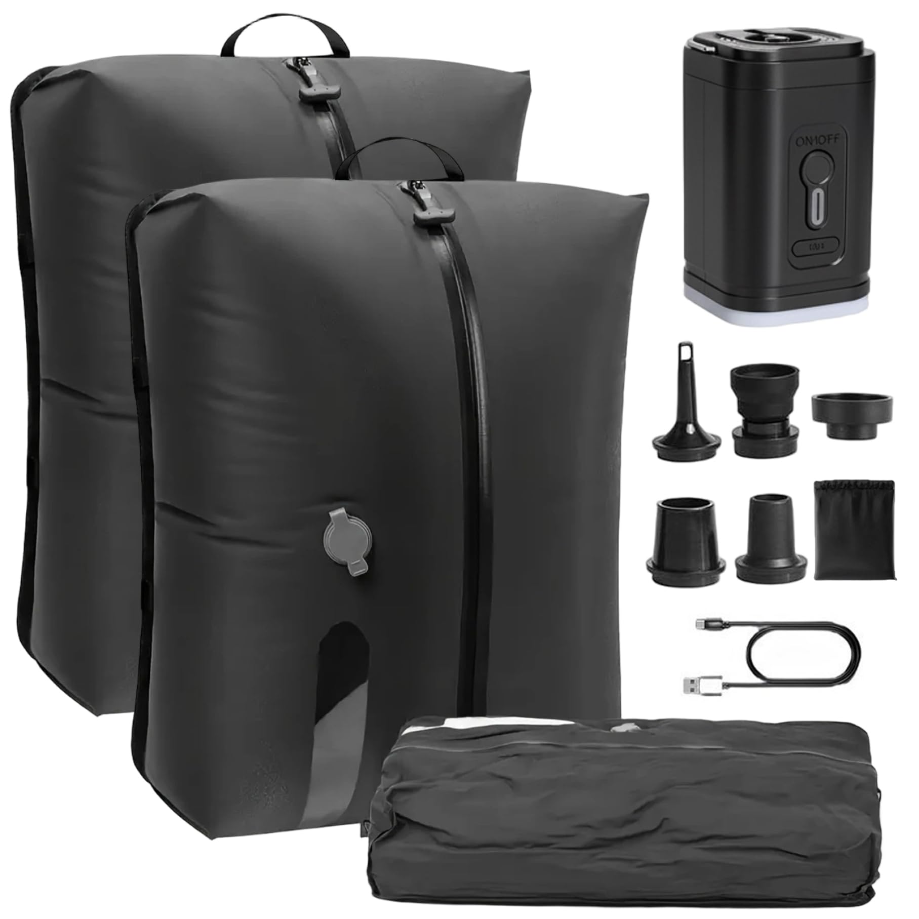 Sacchetti sottovuoto da viaggio con pompa, confezione da 2, 17 litri, sacchetti a compressione da viaggio riutilizzabili per vestiti, pompa elettrica, custodia impermeabile per valigia, casa