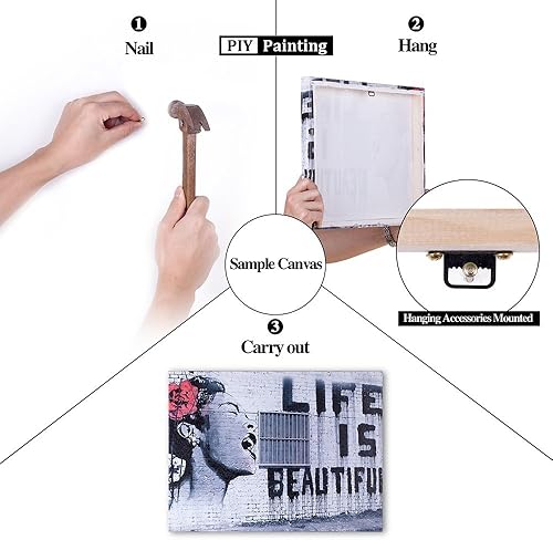 Miniatura 6 de Lienzo decorativo para pared para sala de estar decoración del hogar PIY de la vida es hermosa imagen pinturas al óleo impermeables con impresión