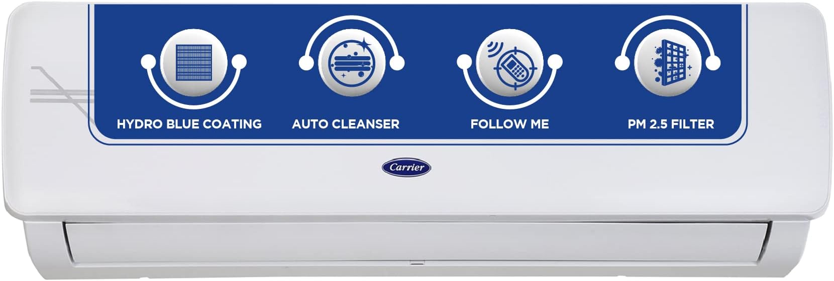 Carrier 1.5 Ton 3 Star Fixed Speed Split AC (Copper,Auto Cleanser, Economic Sleep Mode, High Density Filter for Dust Filtration, 2023 Model,ESTER Ex CAS18ES3R33F0,White)