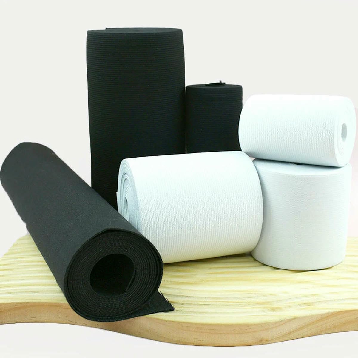 elastyczna taśma krawiecka, Gumka poliestrowa do szycia 7-40cm 1-2m czarno-biała(White 40cm,1Meter)