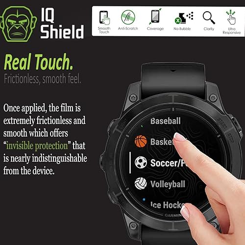 Miniatura 3 de IQShield Protector de pantalla compatible con Garmin Epix Pro de 1.850 in (paquete de 6) Película de TPU transparente antiburbujas