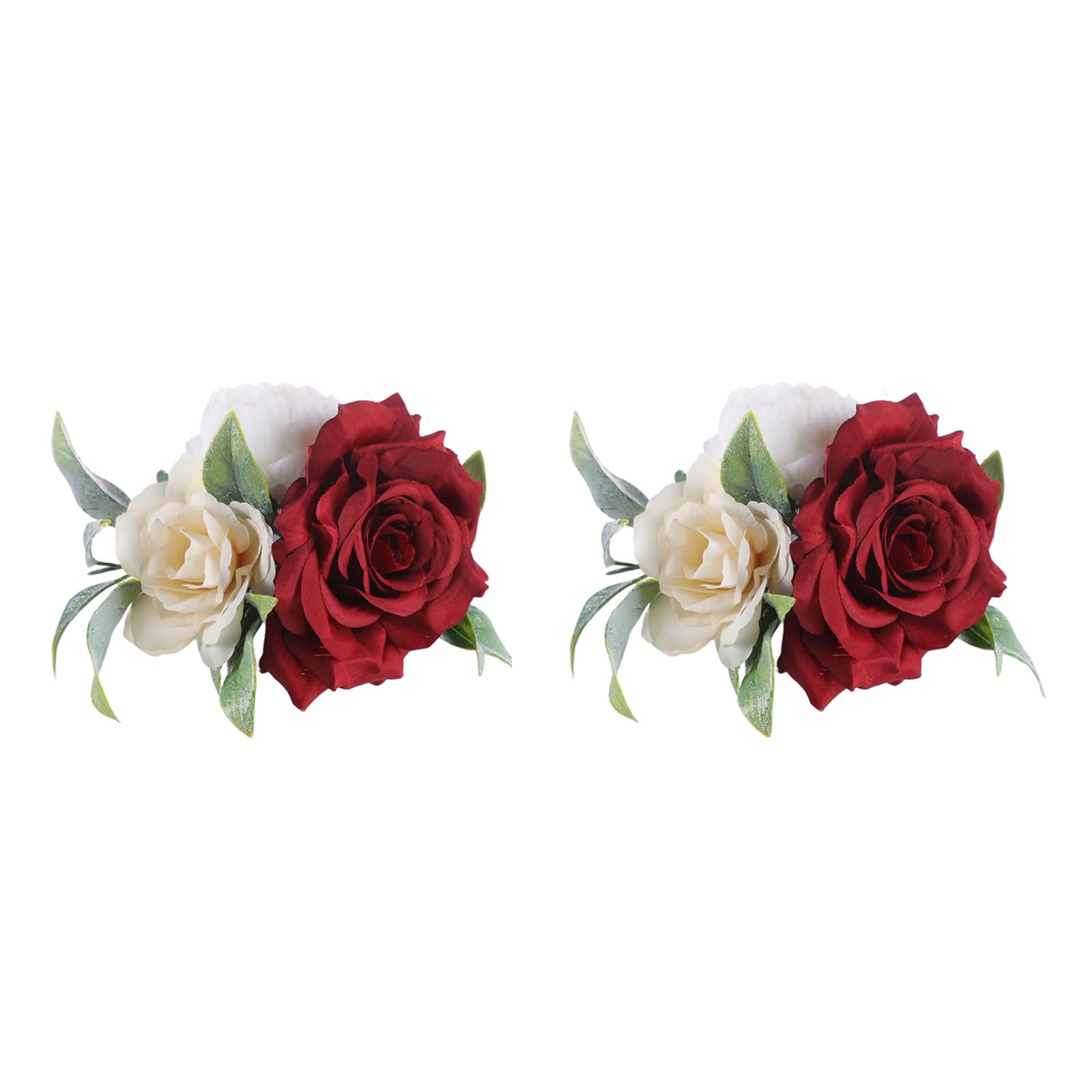 NEWFT 2PCS Realistic Artificial Flower Cake Deck Additional Wedding Birthday Addons Safe Not Fade Decoration For Incidents