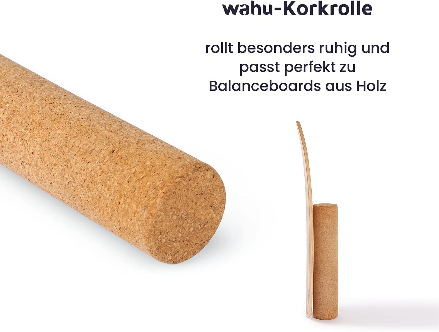 WAHU Board - Balance Board mit einzigartigem Rocker Shape - Surf (100% Holz) | Balance Board Holz | 100% Spaß garantiert (Zubehör, Rolle)