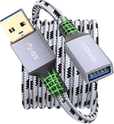 SNANSHI Cable de extensión USB de 3 pies, extensor USB de nailon trenzado, cable de extensión USB 3.0 para cámara web, impresora, mouse USB,