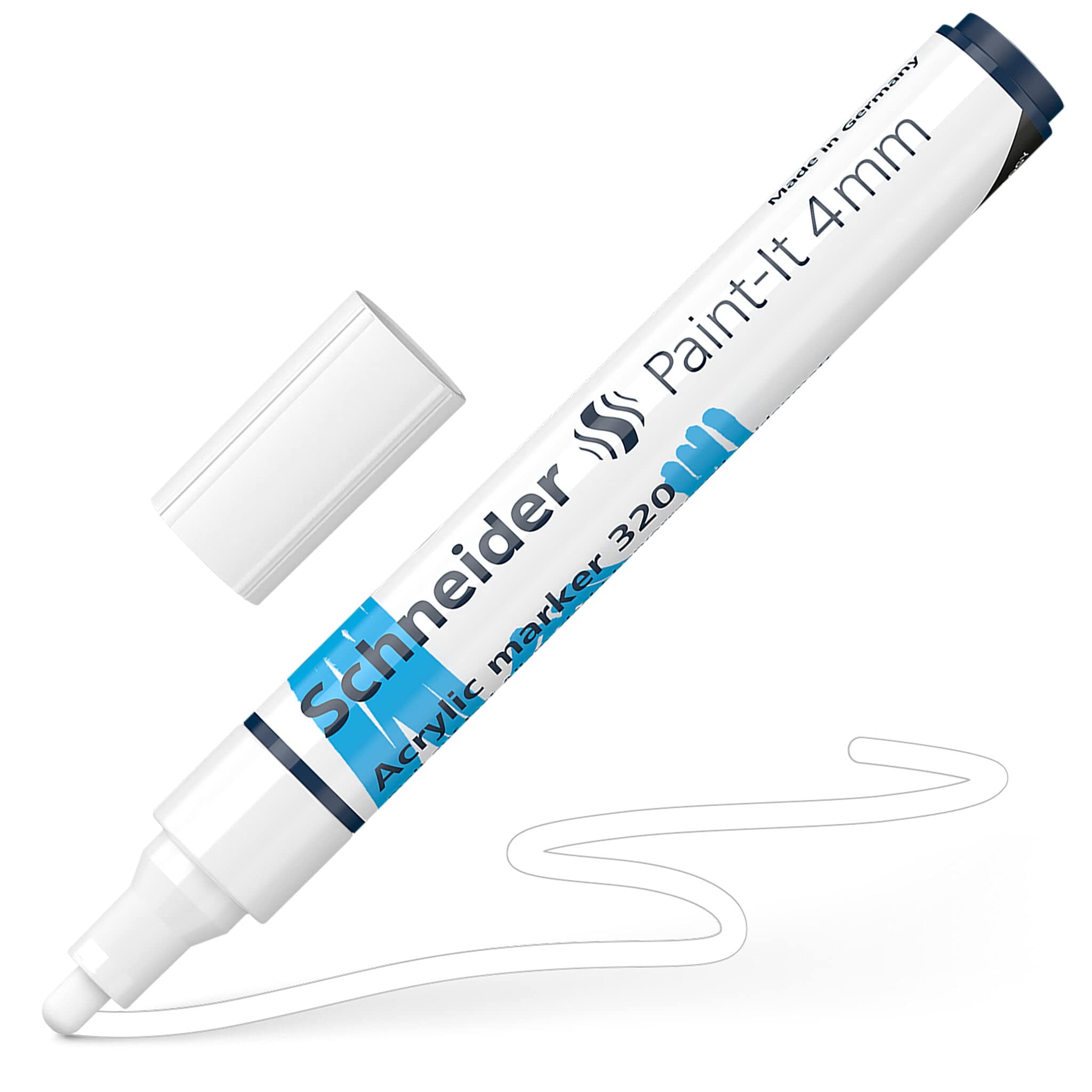 Schneider Paint-It Acrylic Pen with 4mm Bullet Tip, High Coverage Acrylic Paints for Wood, Canvas, Stone and More - 120249