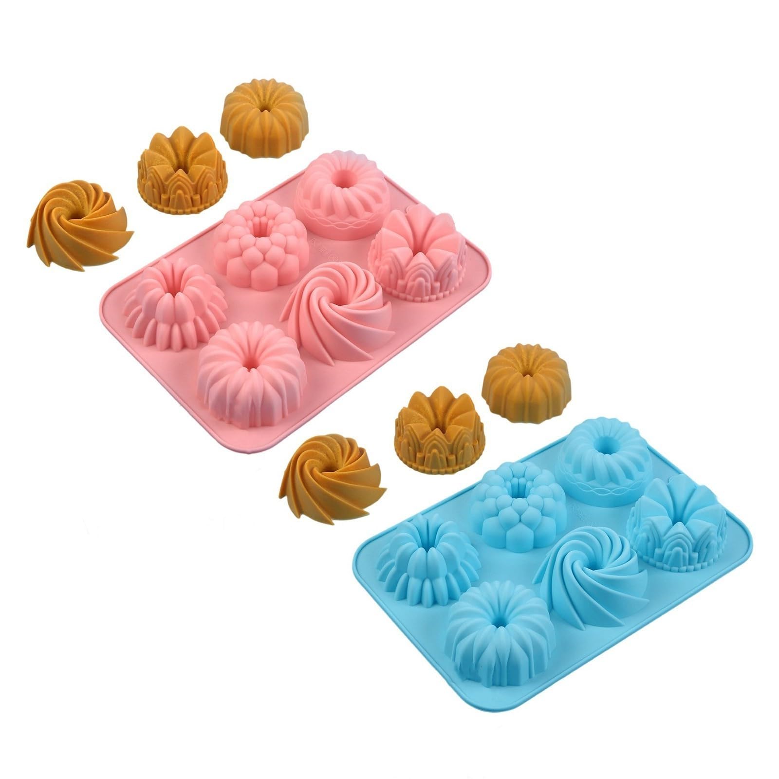 Buxuaaaa Food-Grade Silicone Bakeware Set, Oven-Safe Cookie Molds with Assorted Shapes for Desserts & Pastries Nonstick Cookie Molds