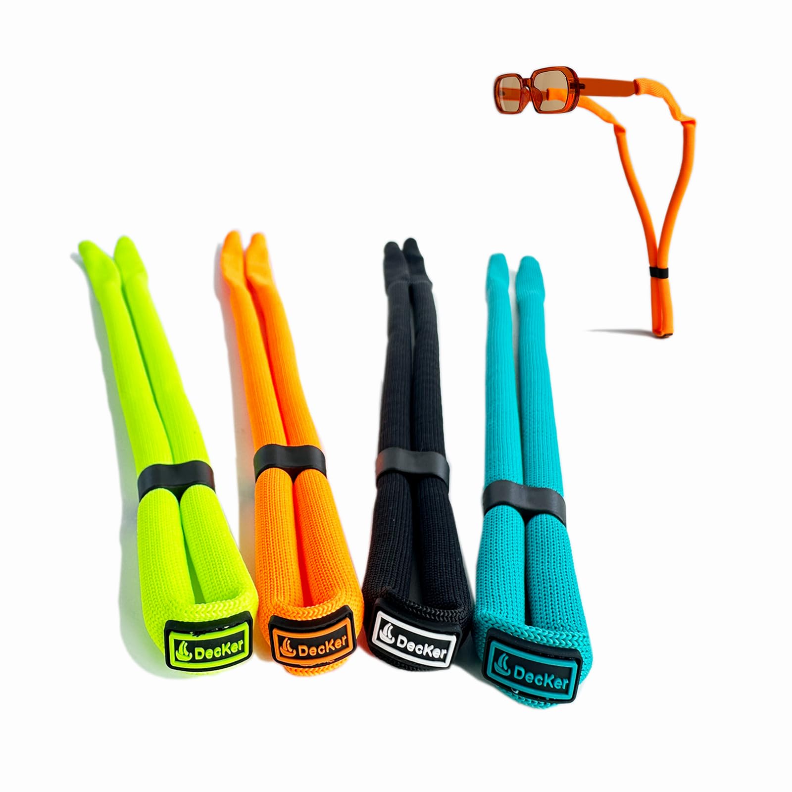 Decker Floating Sunglass Strap 4 Pcs Pack Adjustable Eyewear Retainer Safety Eyeglass Rope for Aquatic Sports surfing