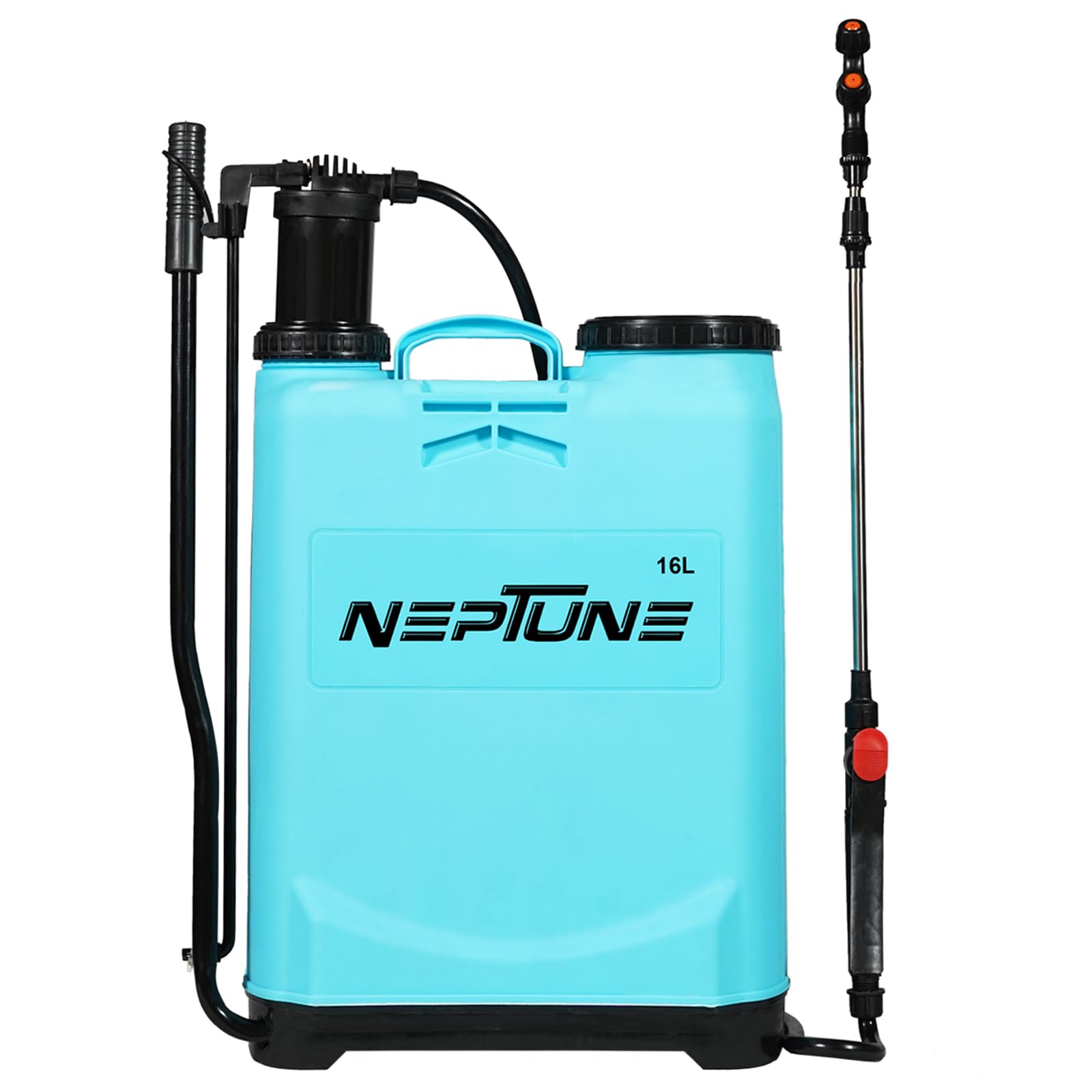Neptune Simplify Farming NF-02 Manual Knapsack Sprayer | Hand-Operated High-Pressure Pump | 16L Tank Capacity | Telescopic Lance with 3 Nozzles | Ideal for Farming, Gardening & Pesticide Spraying